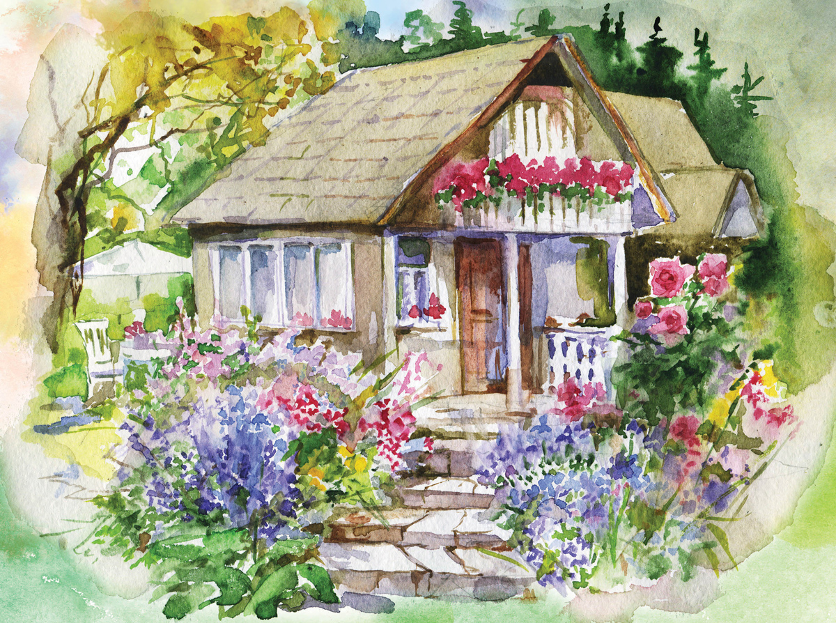 Enchanted Garden Around the House Jigsaw Puzzle