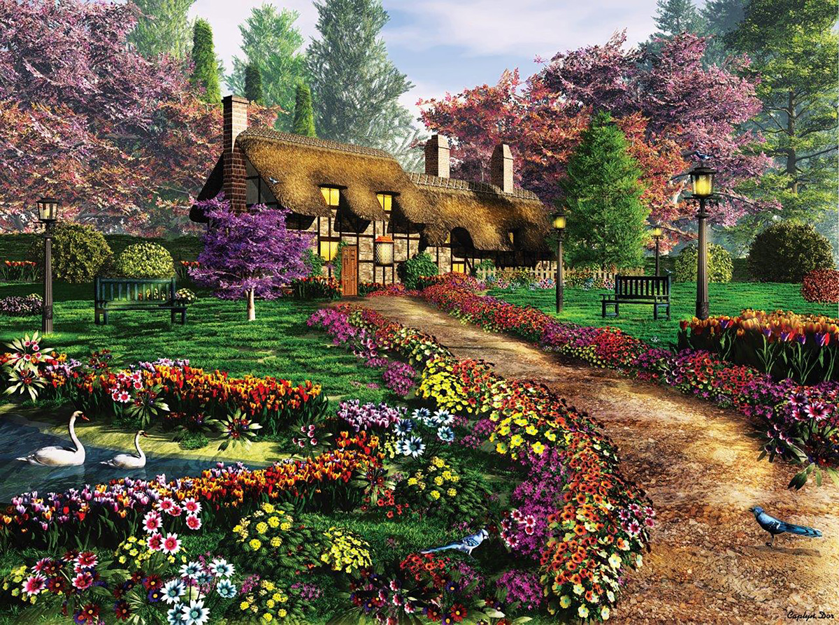 Call of the Blue Jay Cabin & Cottage Jigsaw Puzzle