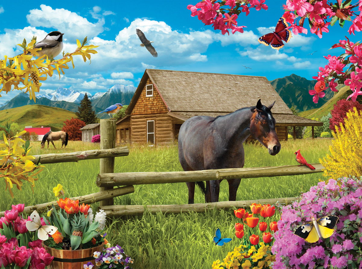 Dr. Puzzle "Springtime on the Range" Farm Jigsaw Puzzle