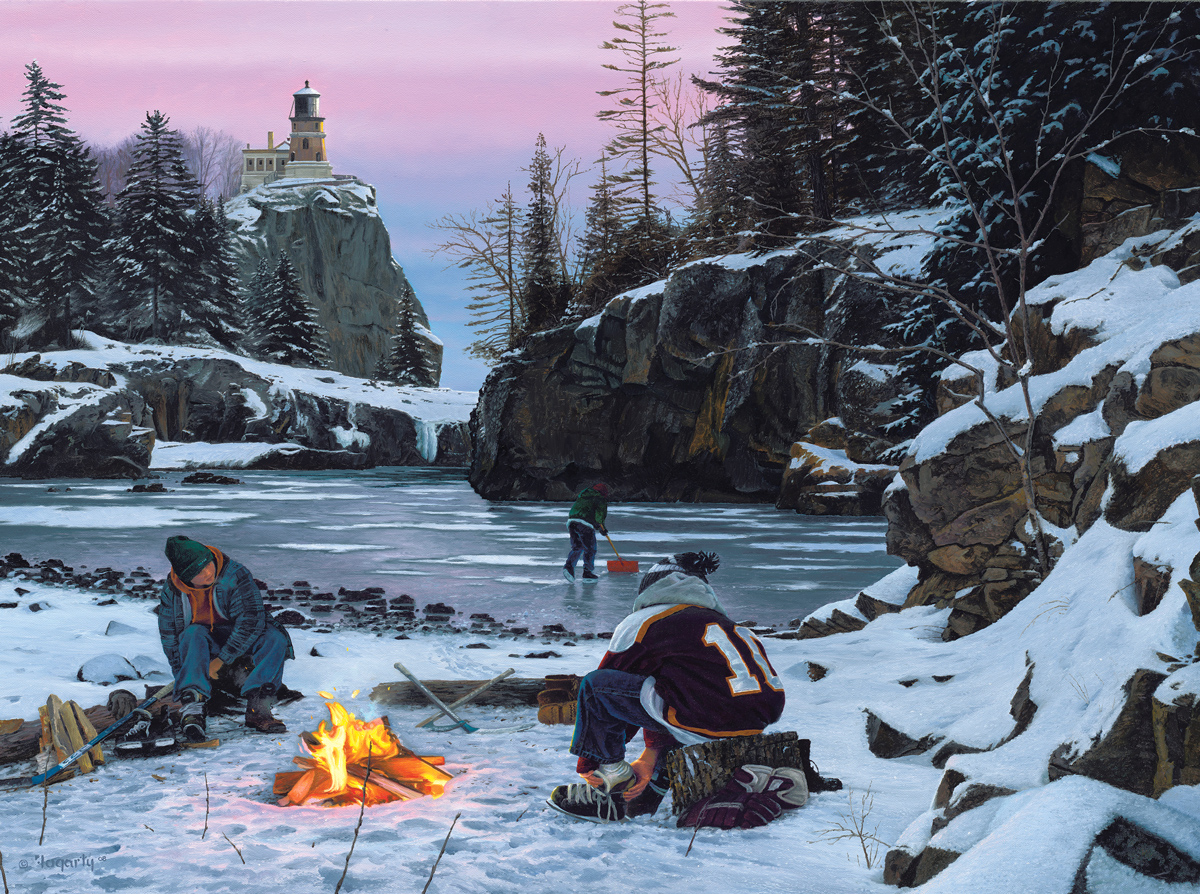 On The Rocks Winter Jigsaw Puzzle