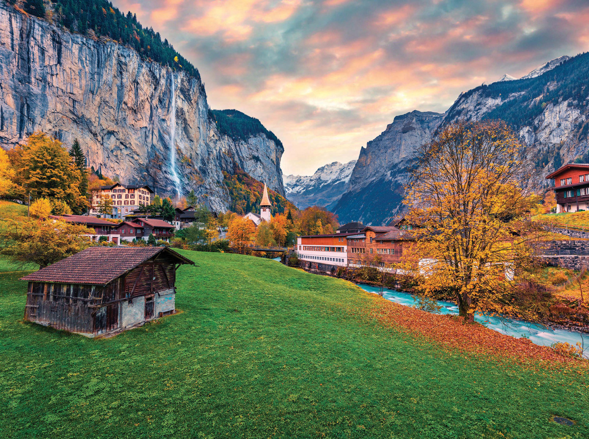 Autumn Sunrise, Switzerland Lakes & Rivers Jigsaw Puzzle