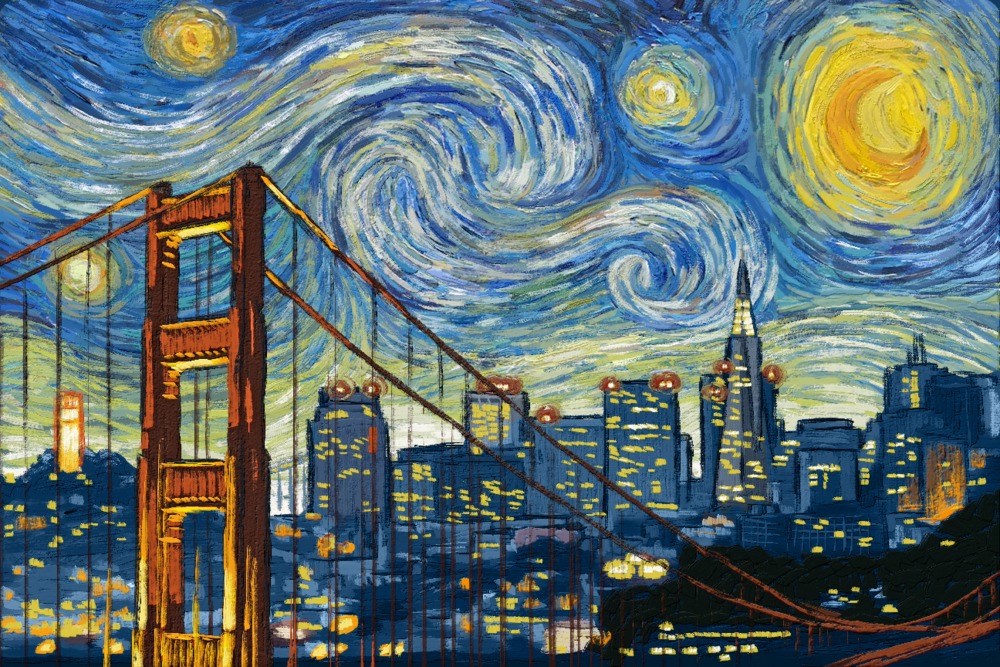 San Francisco, California, Starry Night City Series San Francisco Jigsaw Puzzle