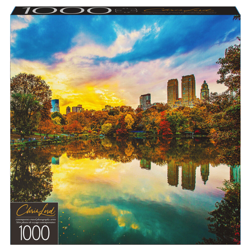 Sunset from Bow Bridge Central Park Fall Jigsaw Puzzle