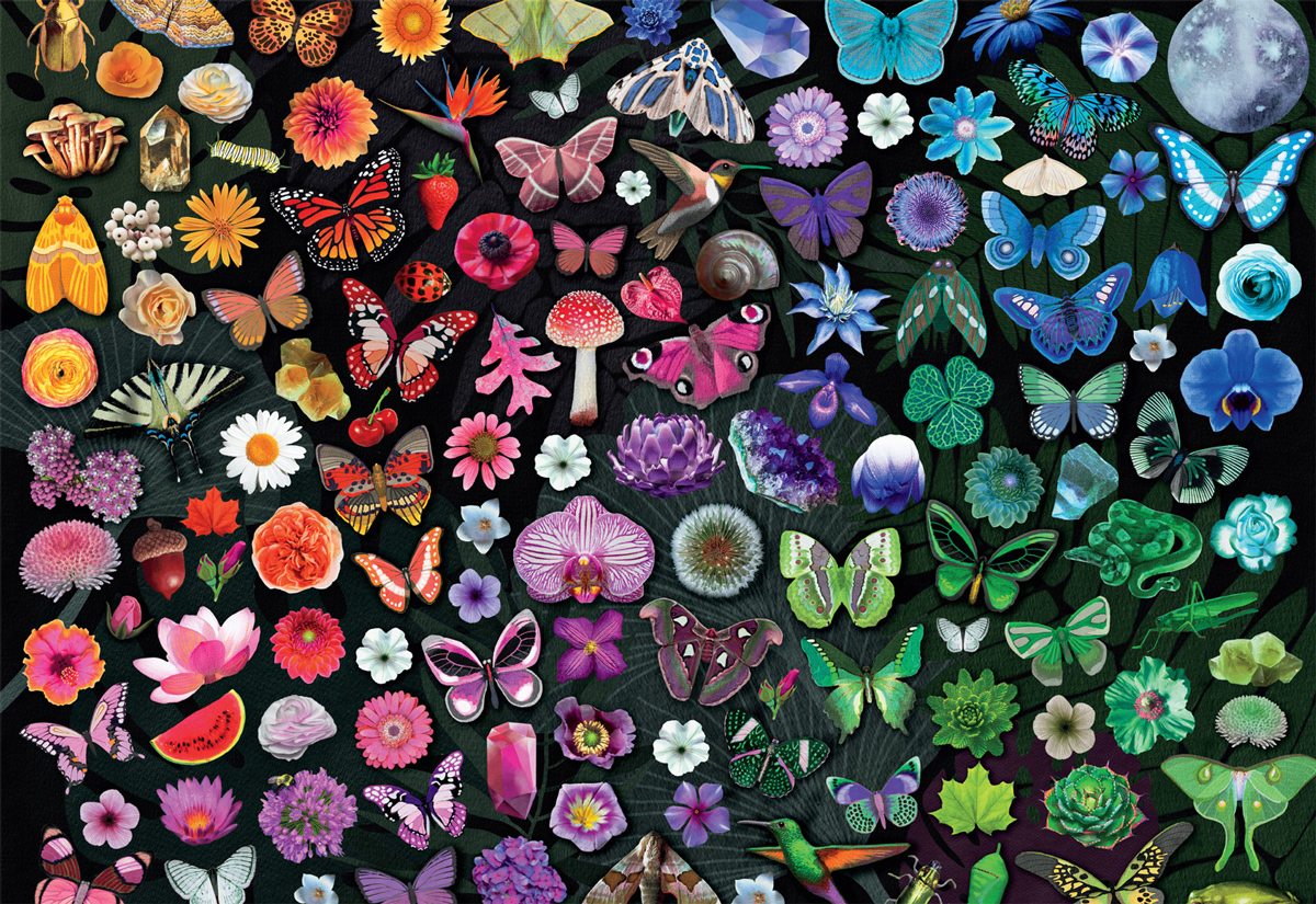 Twilight Garden Butterflies and Insects Jigsaw Puzzle