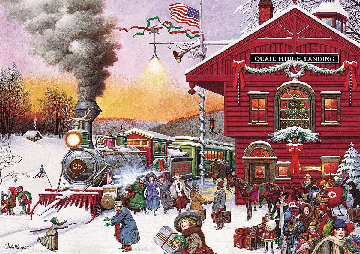 Whistle Stop Christmas Train Jigsaw Puzzle