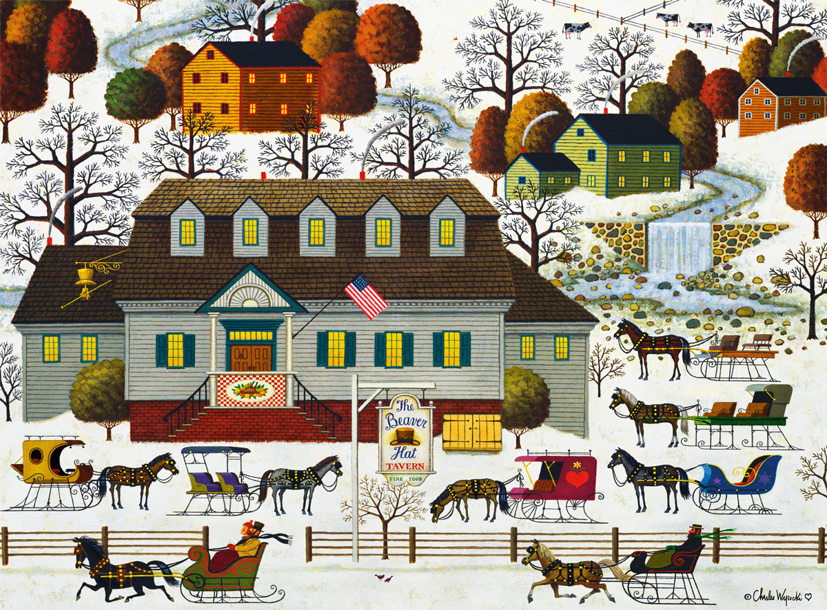 Beaver Hat Tavern - Scratch and Dent Countryside Jigsaw Puzzle