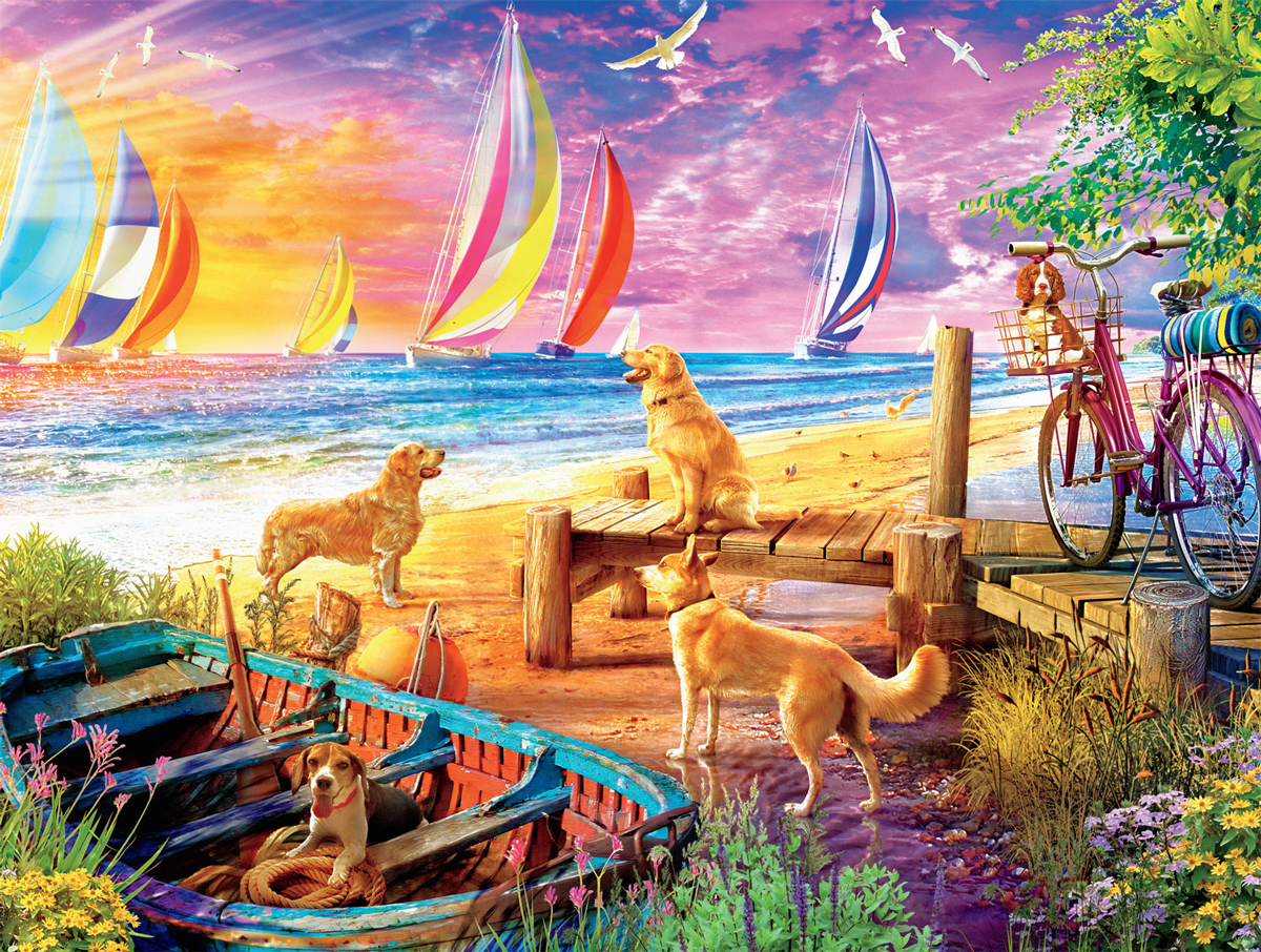 Dog Days: Dog Day at the Pier Dogs Jigsaw Puzzle