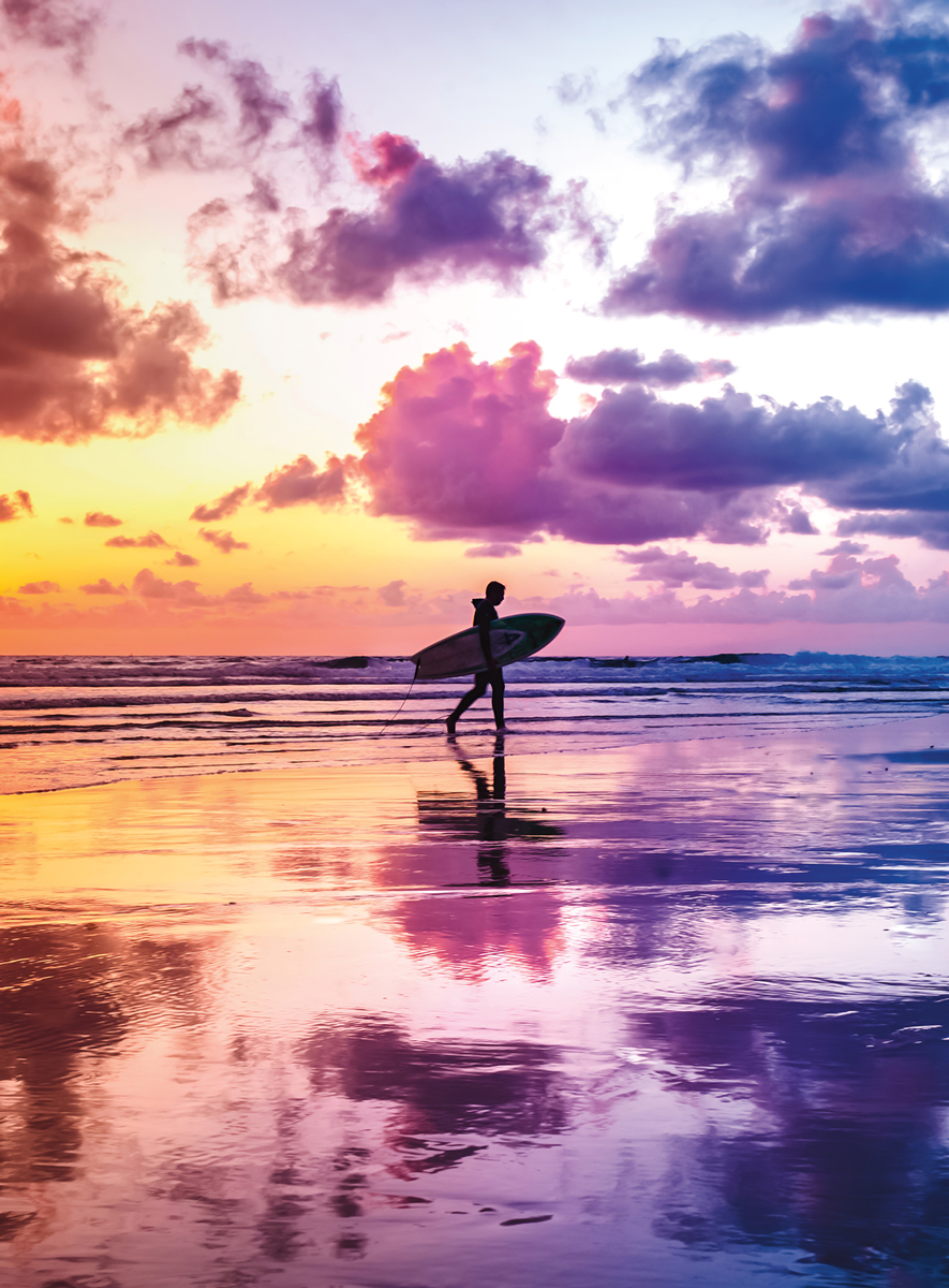 BLANC Series: Sunset Surfer, California Beach & Ocean Jigsaw Puzzle