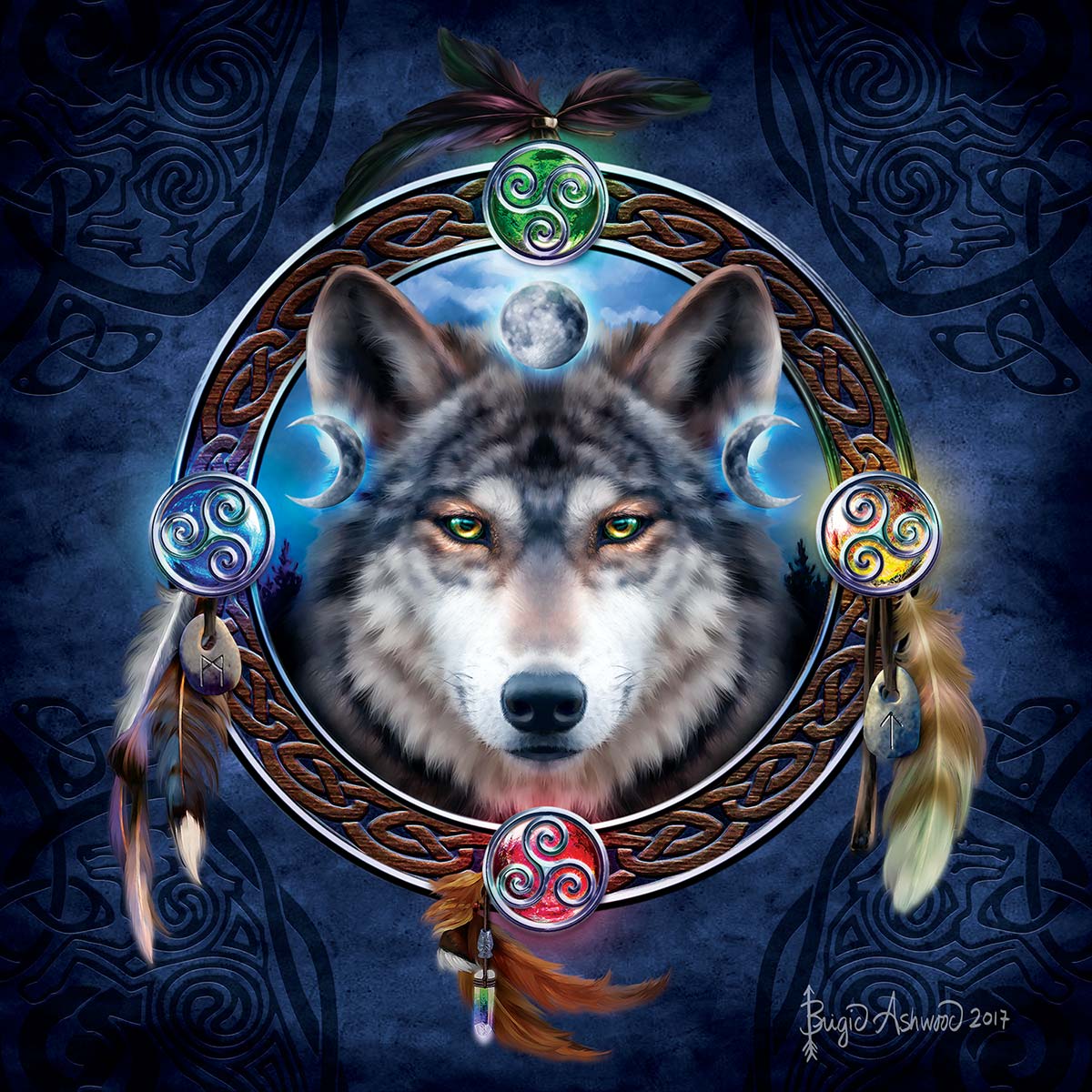Celtic Wolf Guide Wolf Jigsaw Puzzle