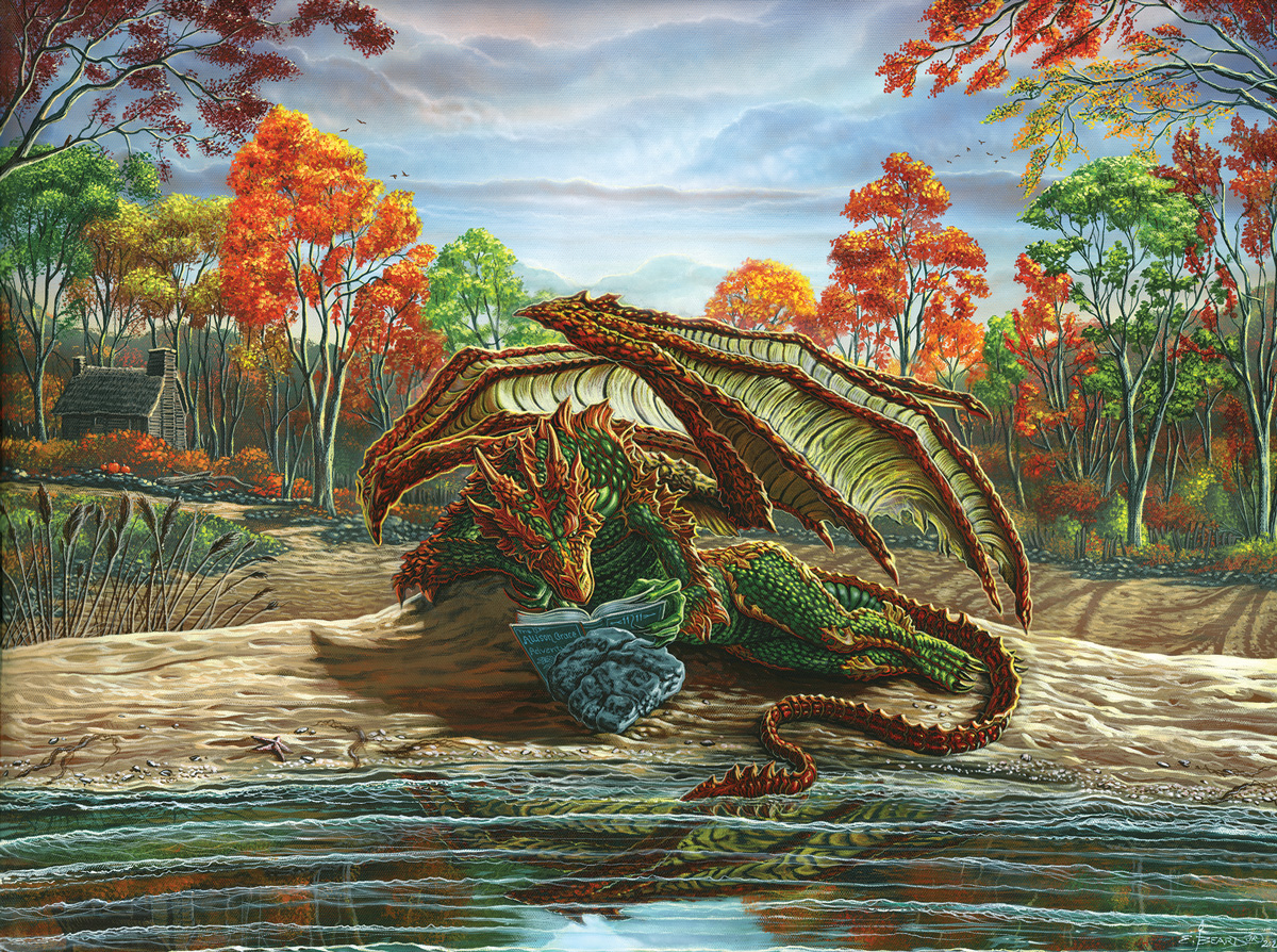 Autumn by the Shore Dragon Jigsaw Puzzle
