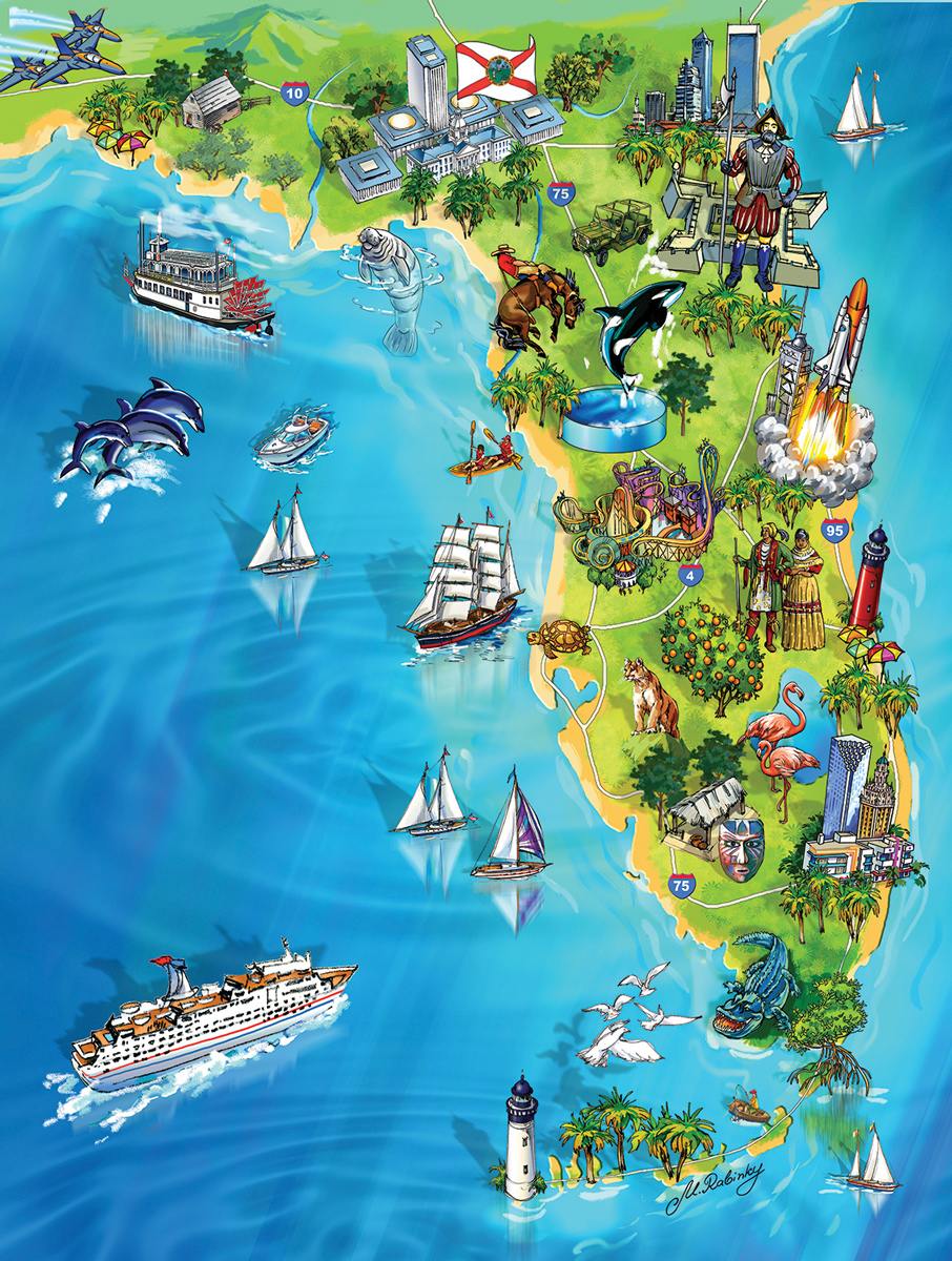 Florida Map Maps / Geography Jigsaw Puzzle