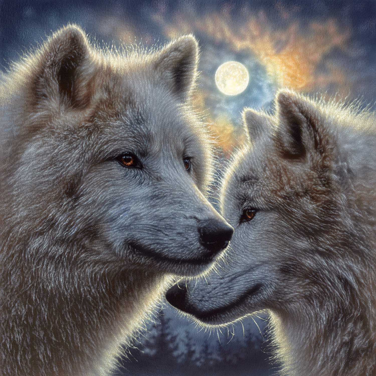 Moonlight Mates Wolf Jigsaw Puzzle