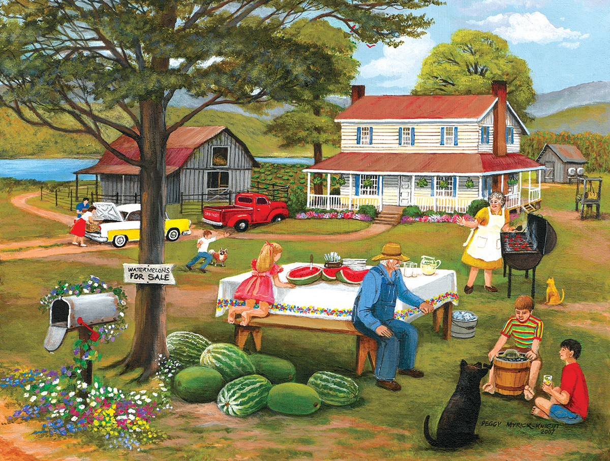 Family Cookout Around the House Jigsaw Puzzle