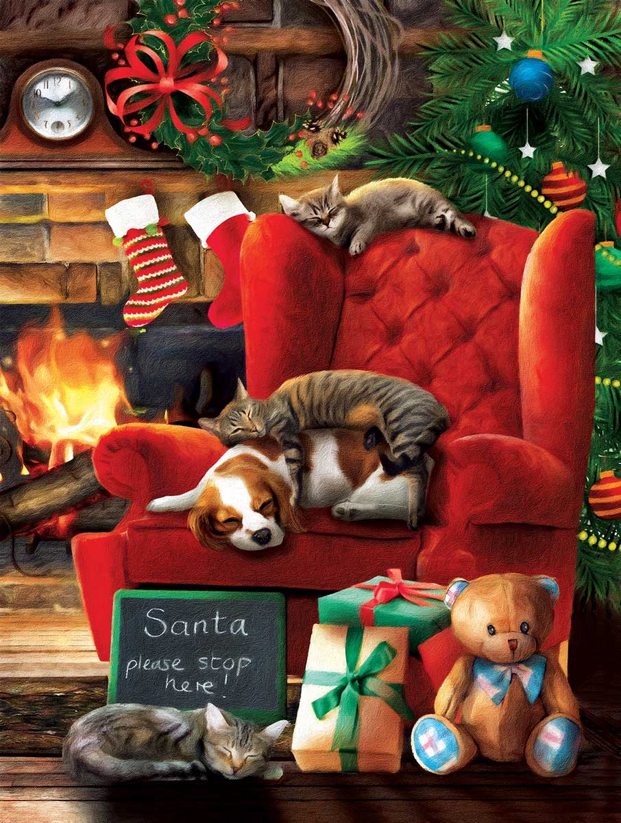 Santa Stop Here - Scratch and Dent, 300 Pieces, SunsOut | Puzzle Warehouse