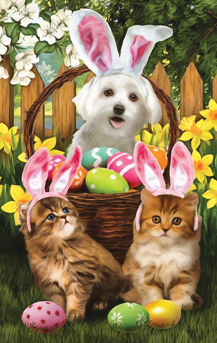 Easter Bunny in Training Cats Jigsaw Puzzle