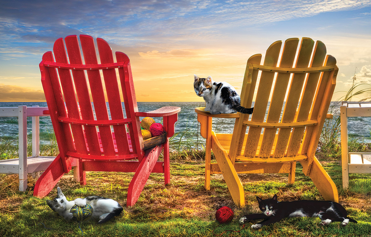Cat Nap at the Beach - Scratch and Dent Summer Jigsaw Puzzle