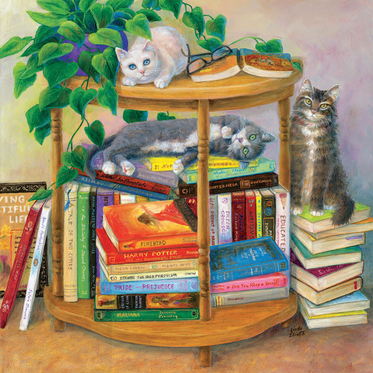 Bookish Cats Jigsaw Puzzle