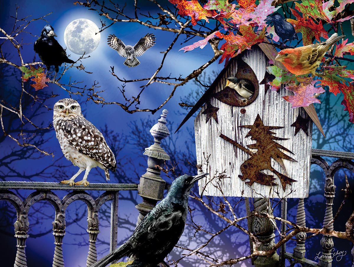 Halloween Birdhouse Birds Jigsaw Puzzle