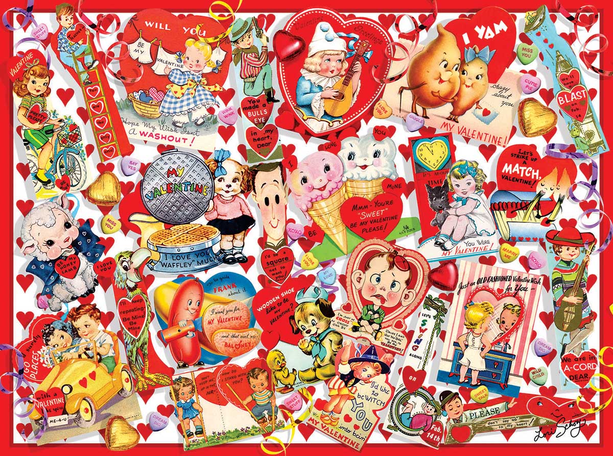 Valentine Card Collage - Scratch and Dent Valentine's Day Jigsaw Puzzle