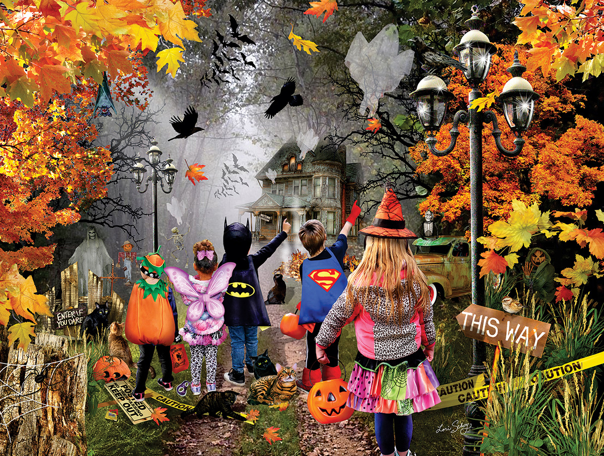 Halloween Trail Cats Jigsaw Puzzle