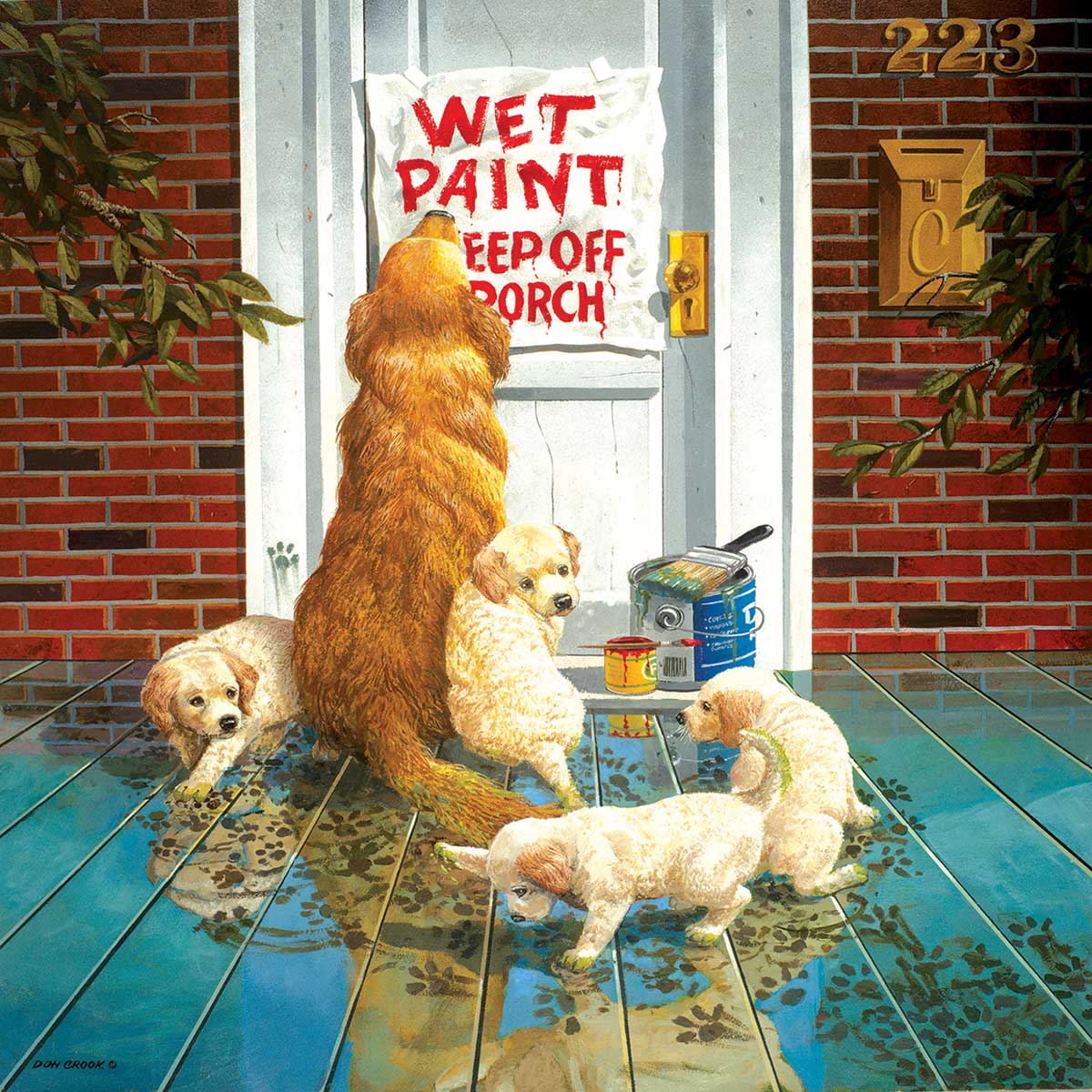 Wet Paint Dogs Jigsaw Puzzle