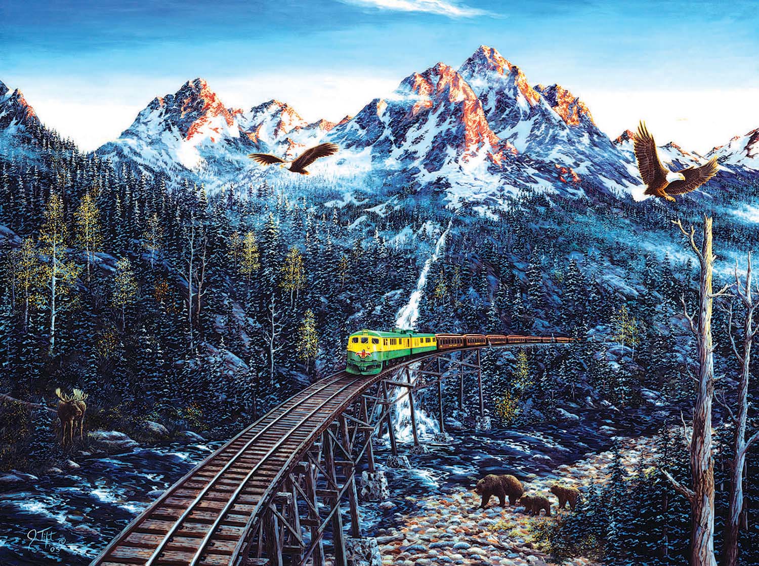 Train and Eagle Train Jigsaw Puzzle