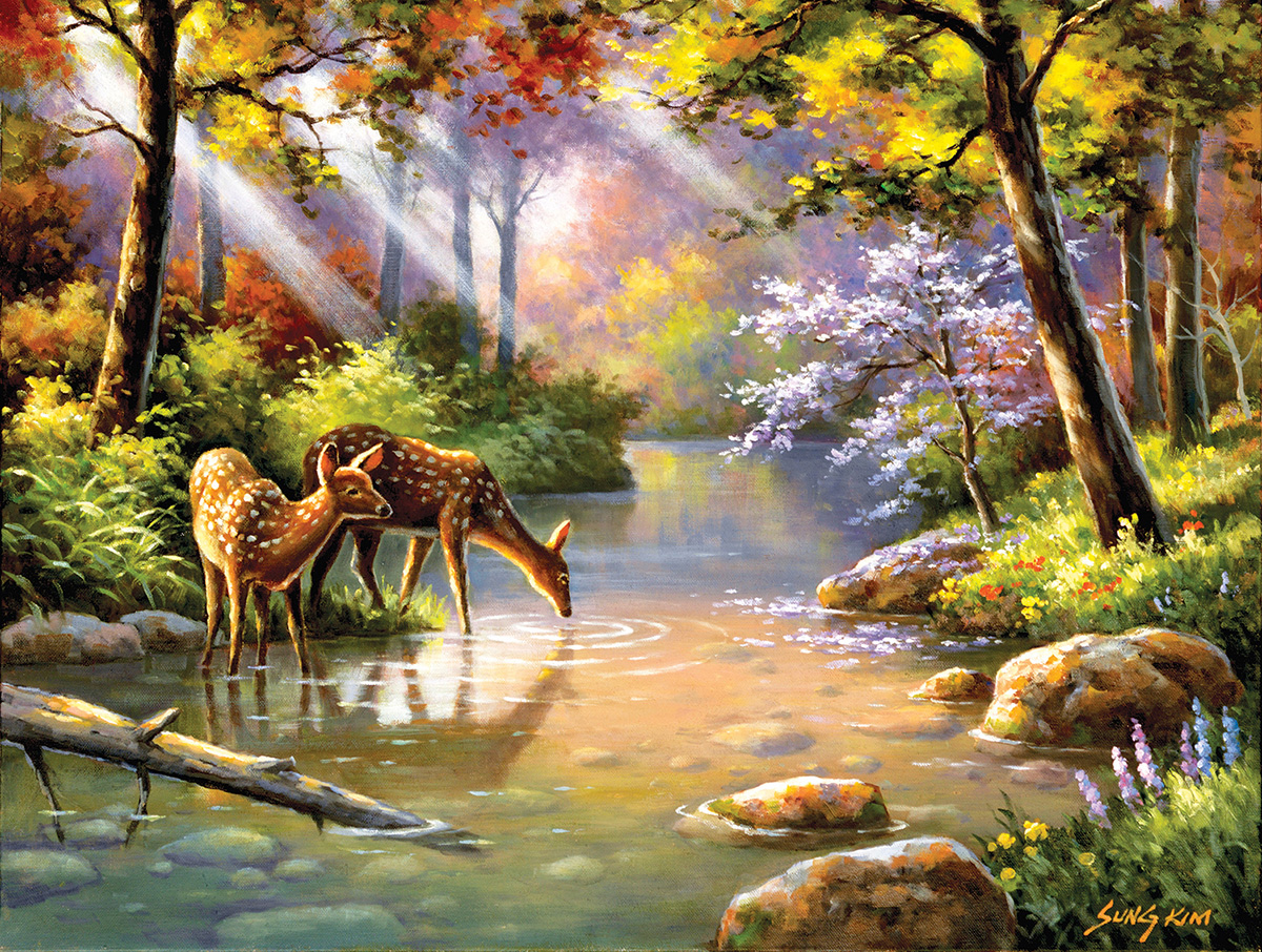 Doe Re Me Creek Forest Animal Jigsaw Puzzle