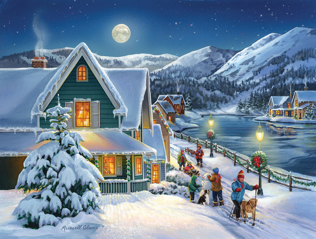 Snow Moon Christmas Jigsaw Puzzle