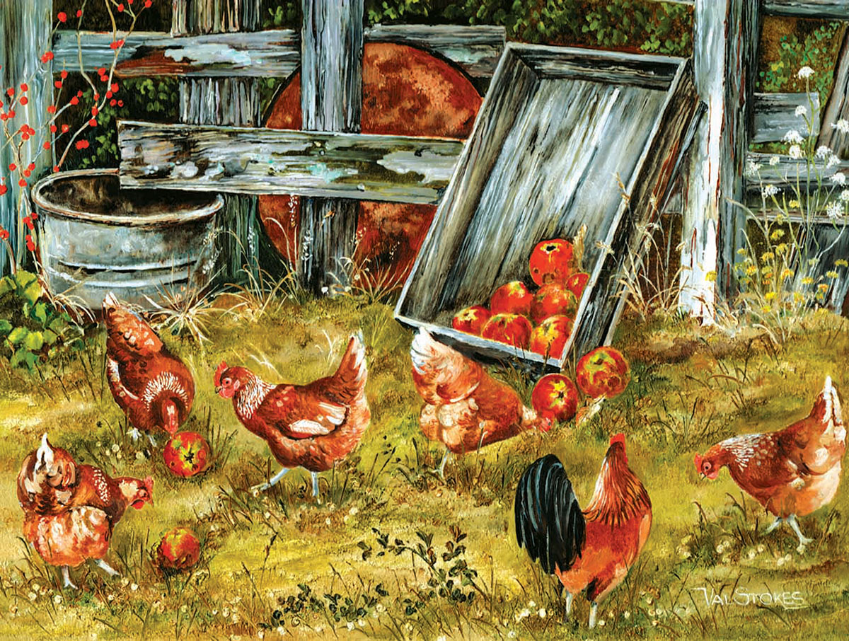 Rooster and Hens 500 Piece Jigsaw Puzzle by SunsOut 