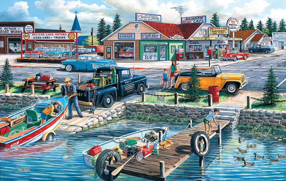 Lakefront Treasury Boats Jigsaw Puzzle