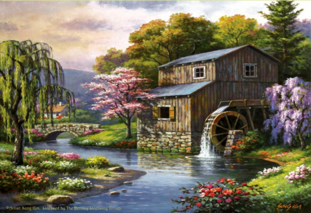 Spring at the Mill Lakes & Rivers Jigsaw Puzzle