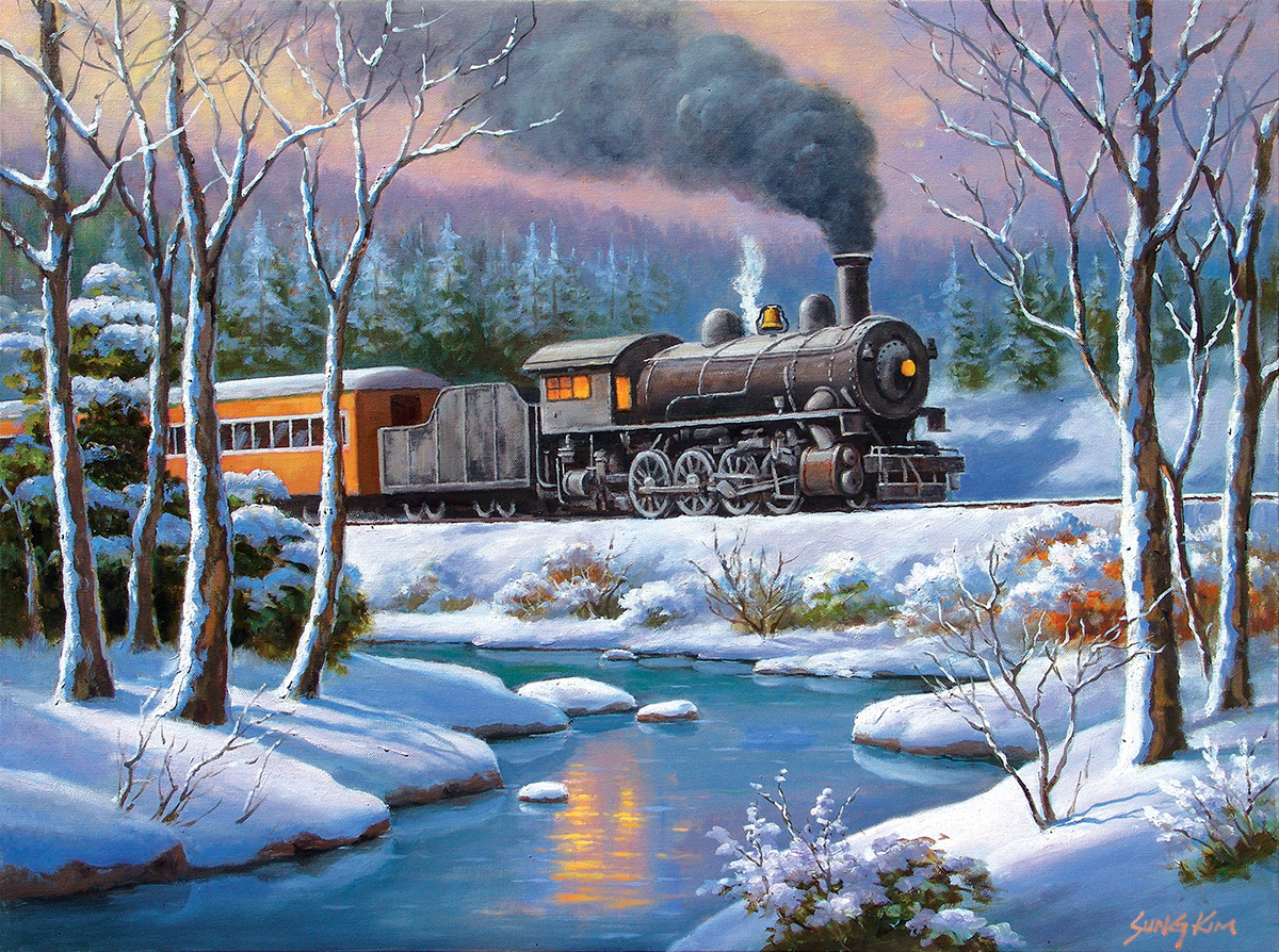 Winter Forest Express Travel Jigsaw Puzzle