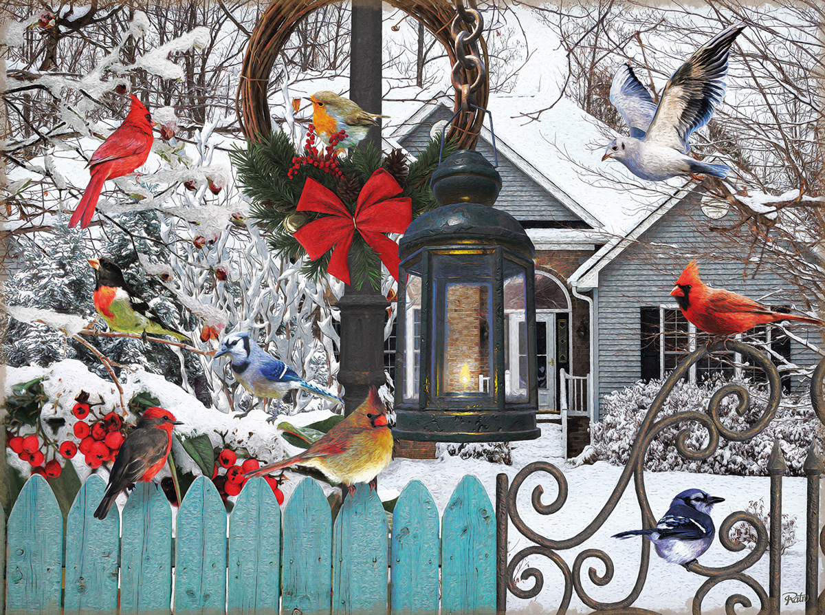 Gathering For Winter Birds Jigsaw Puzzle