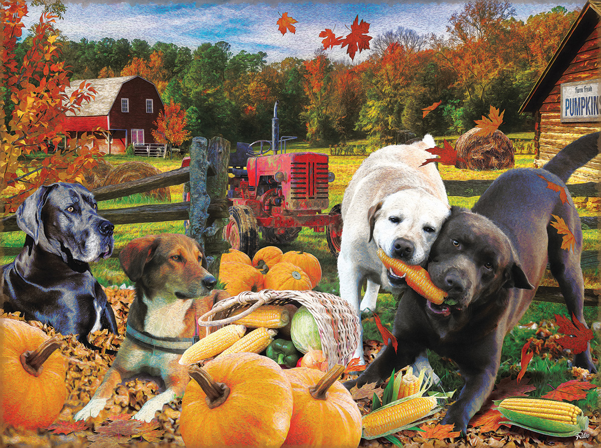 Harvest Helpers Dogs Jigsaw Puzzle