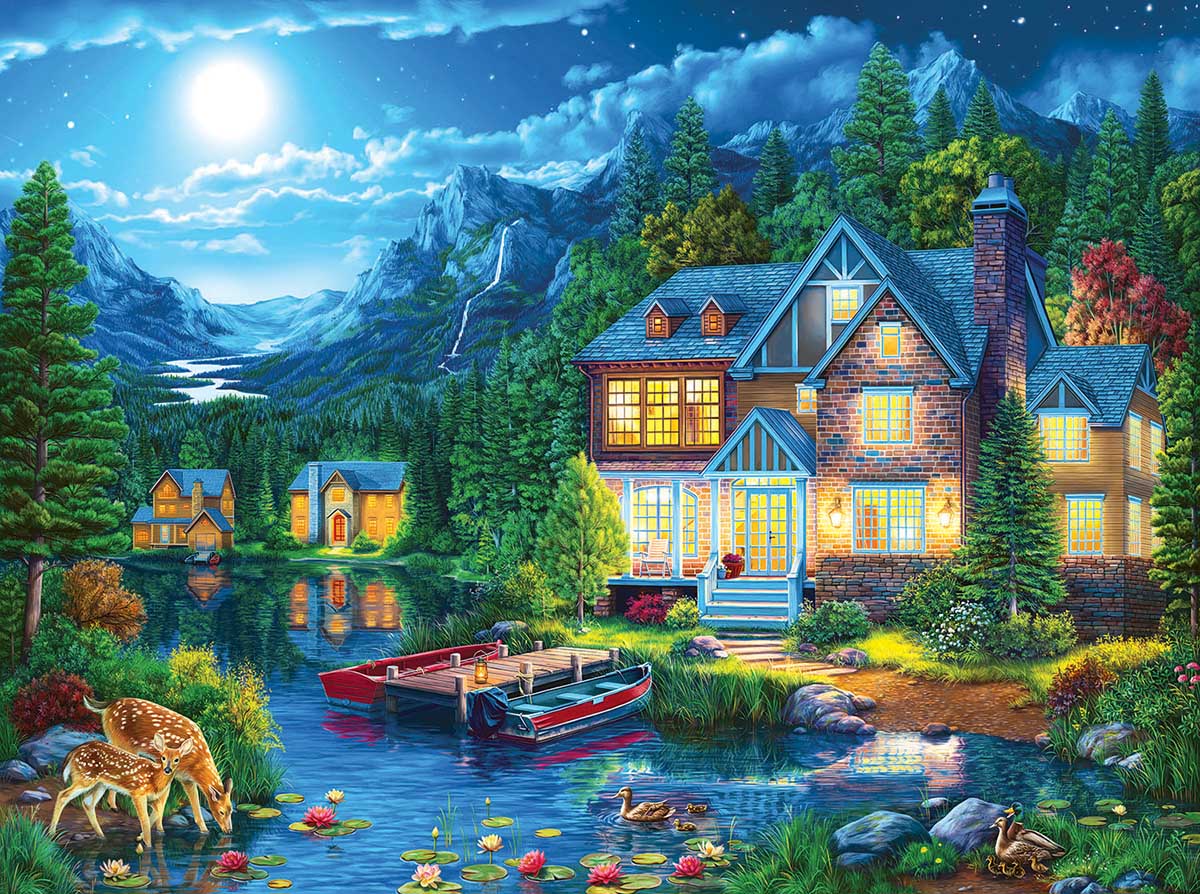 House Near the Lake Lakes & Rivers Jigsaw Puzzle