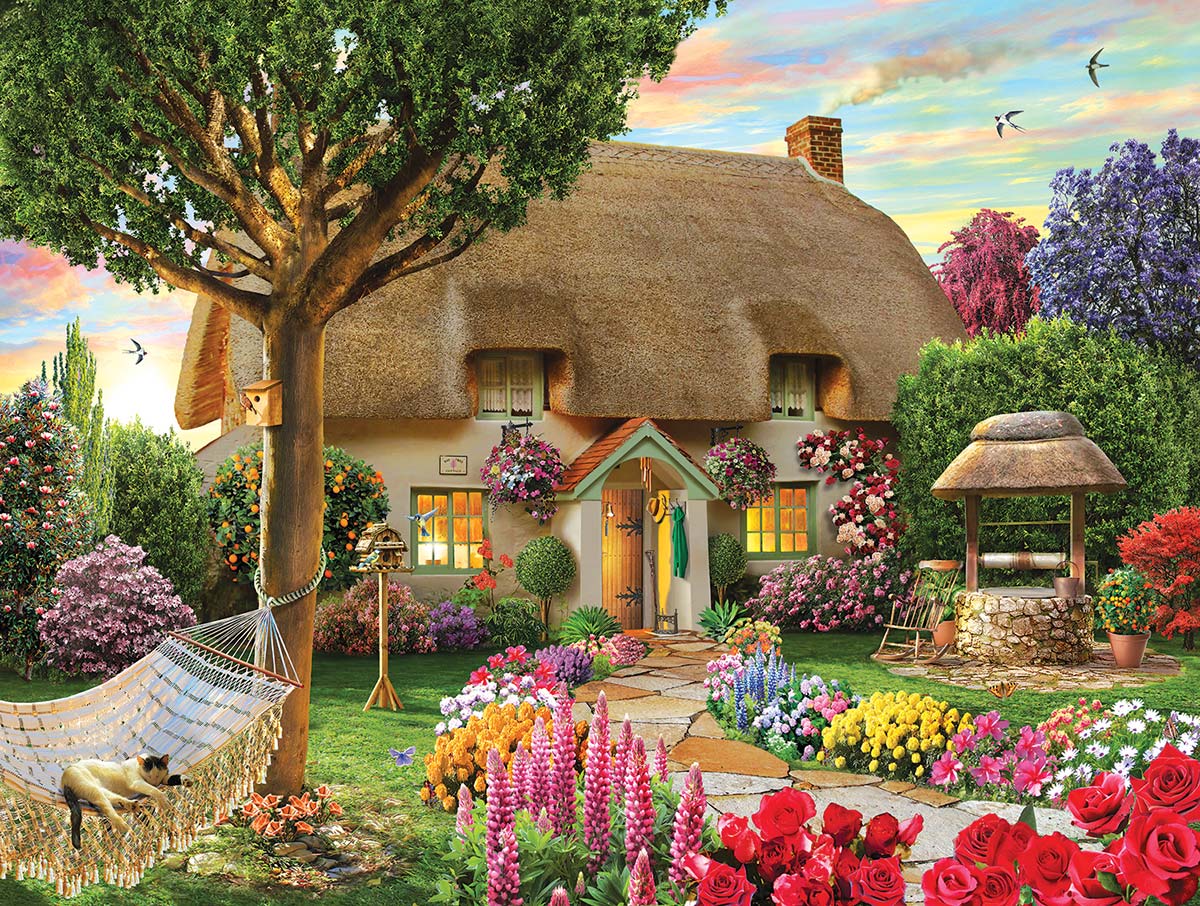 Wishing Well Cottage, 1000 Pieces, SunsOut | Puzzle Warehouse