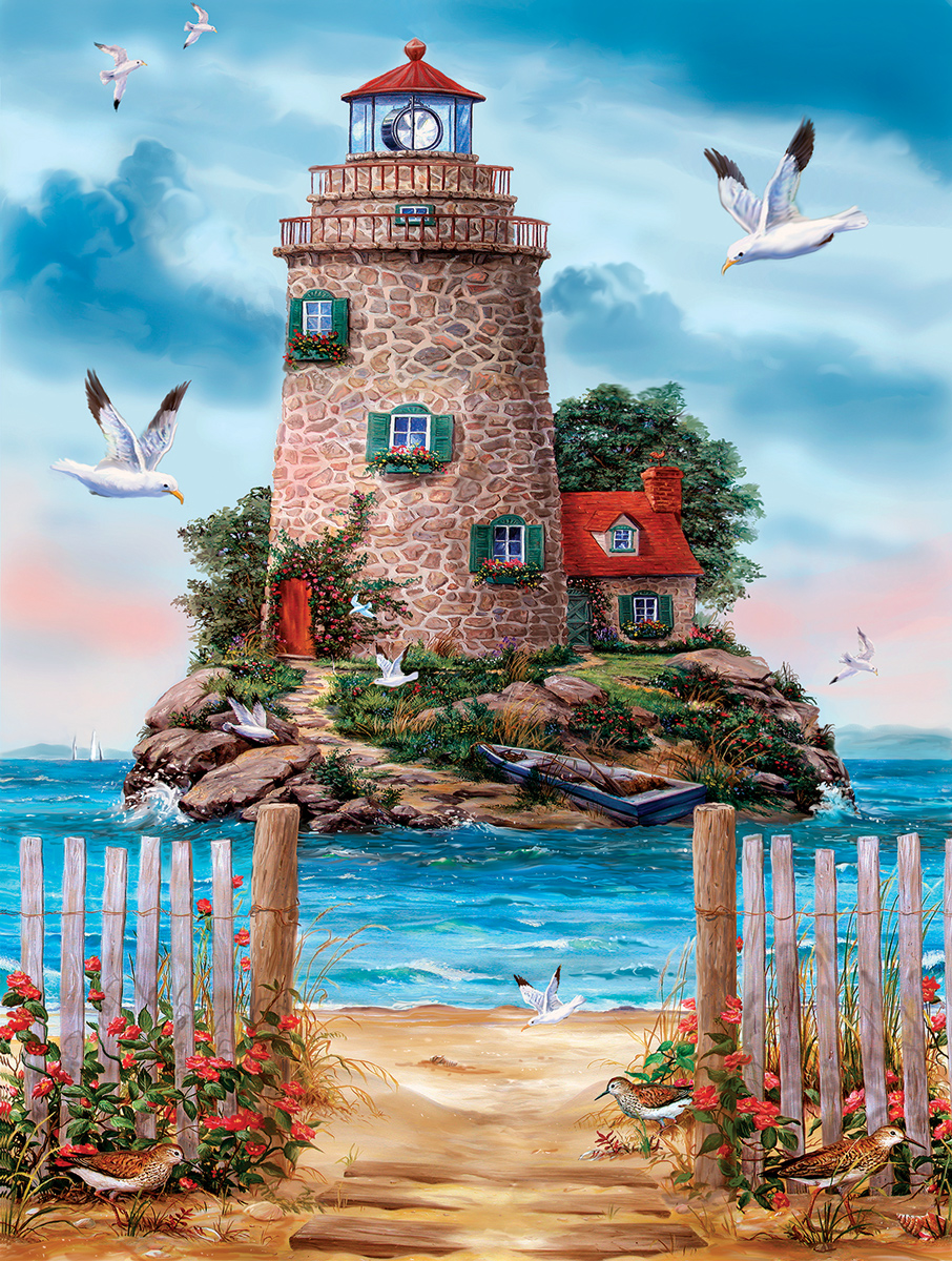 Island Lighthouse, 1000 Pieces, SunsOut | Puzzle Warehouse