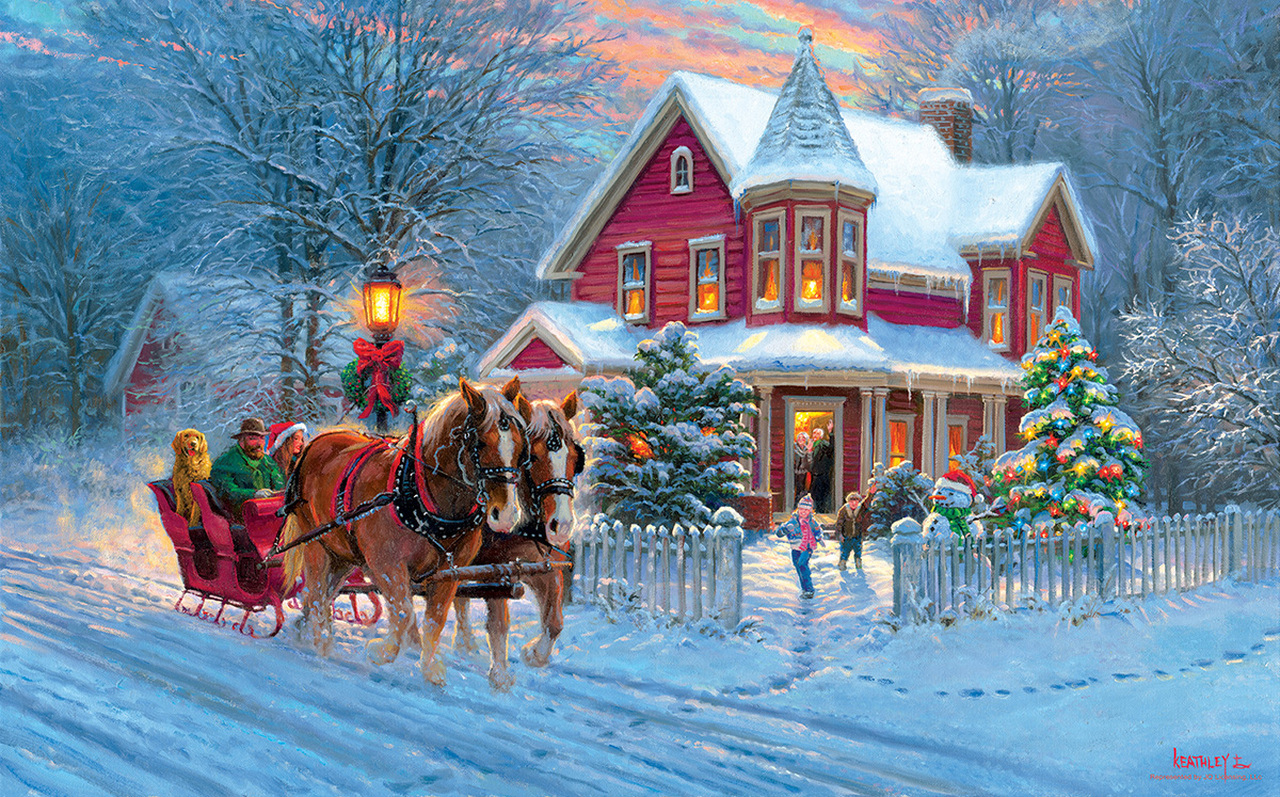 Dashing Through The Snow Christmas Jigsaw Puzzle