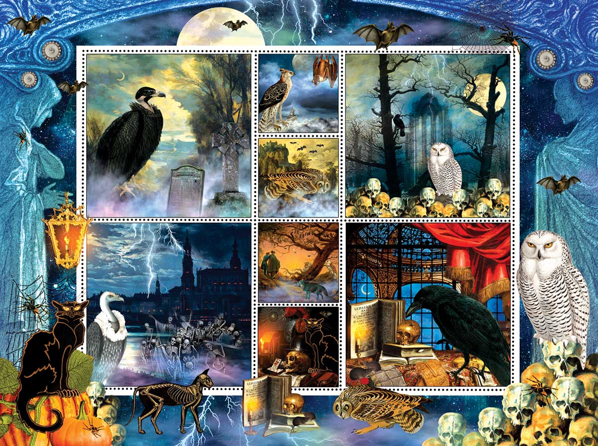 Halloween Stamps  Spooky Halloween Jigsaw Puzzle