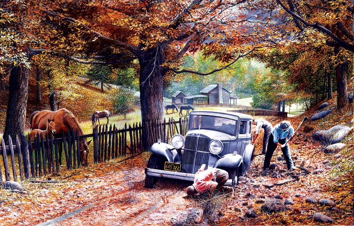 Old Depot Road Countryside Jigsaw Puzzle