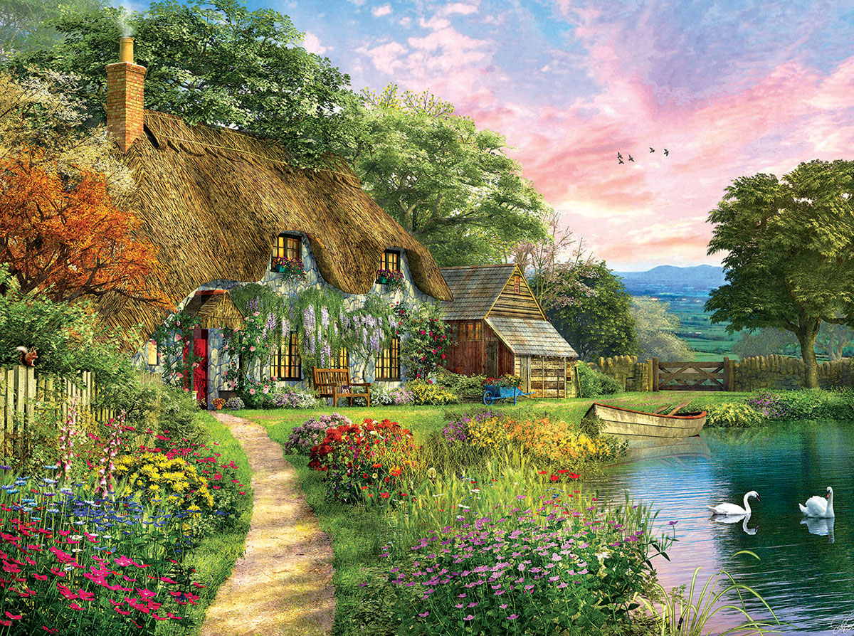 Sunset Country Cottage - Scratch and Dent, 1000 Pieces, SunsOut ...