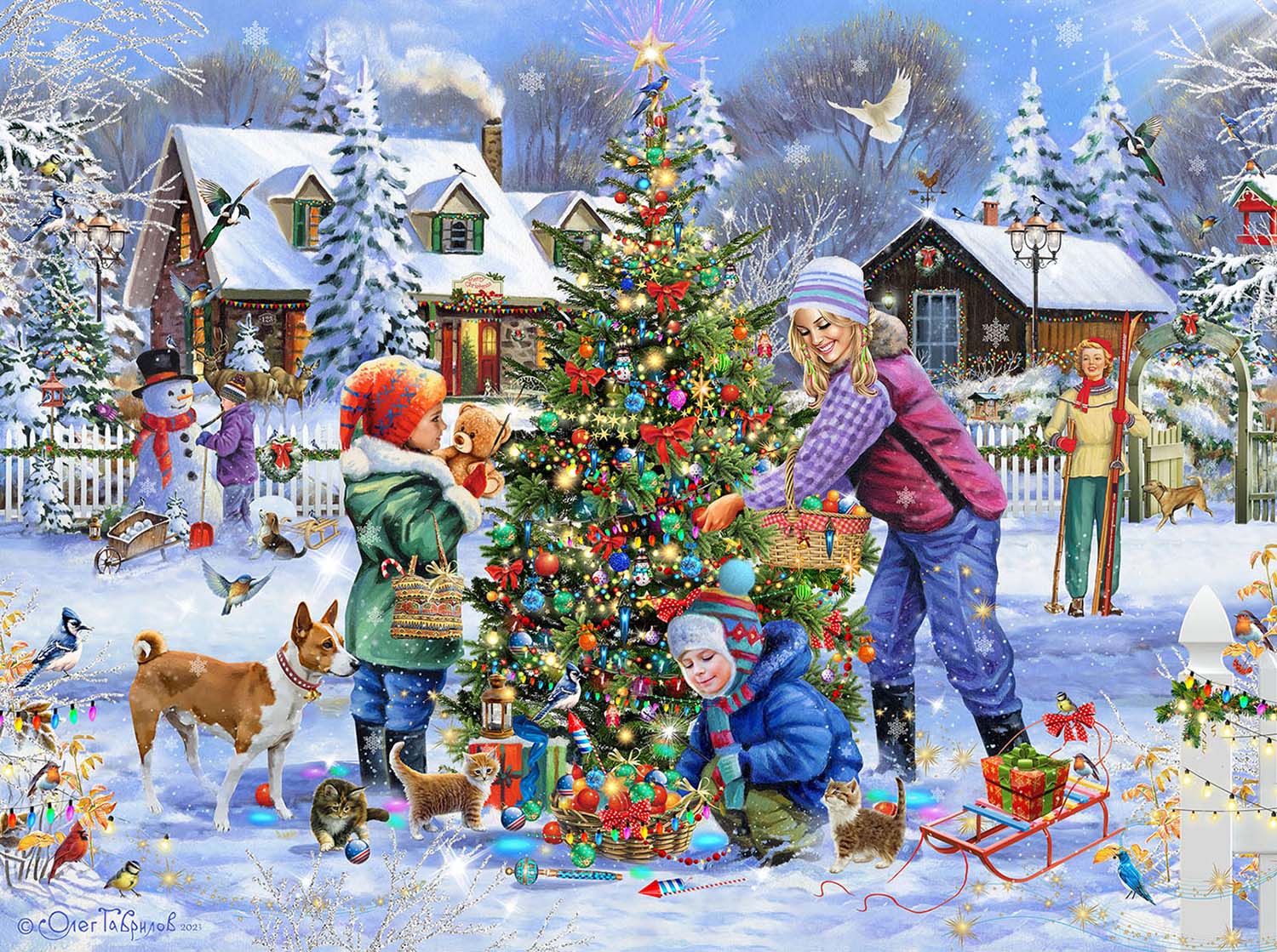 Dressing the Tree Winter Jigsaw Puzzle