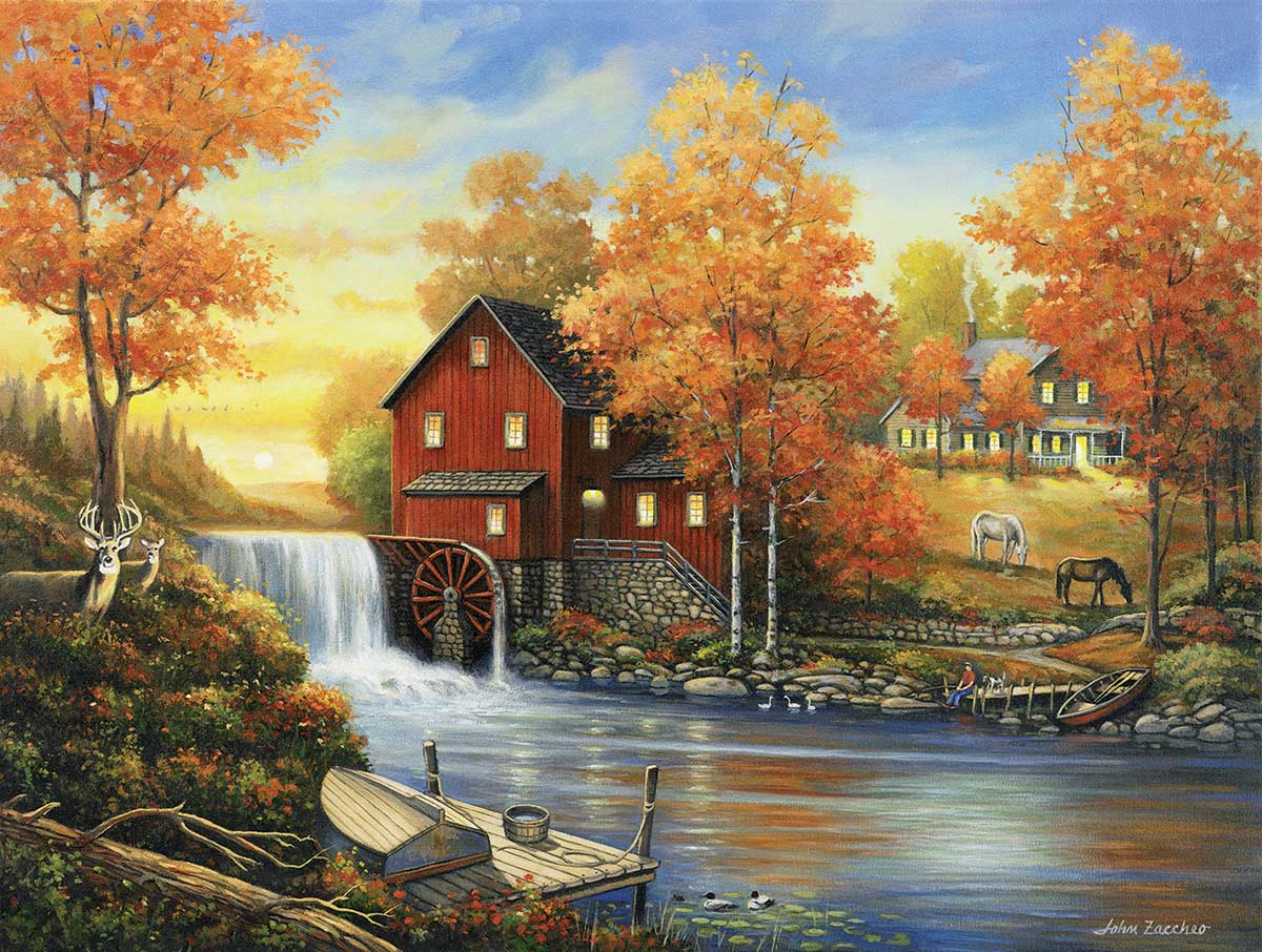 House of Puzzles Old Mill 1000 Piece Jigsaw Puzzle 