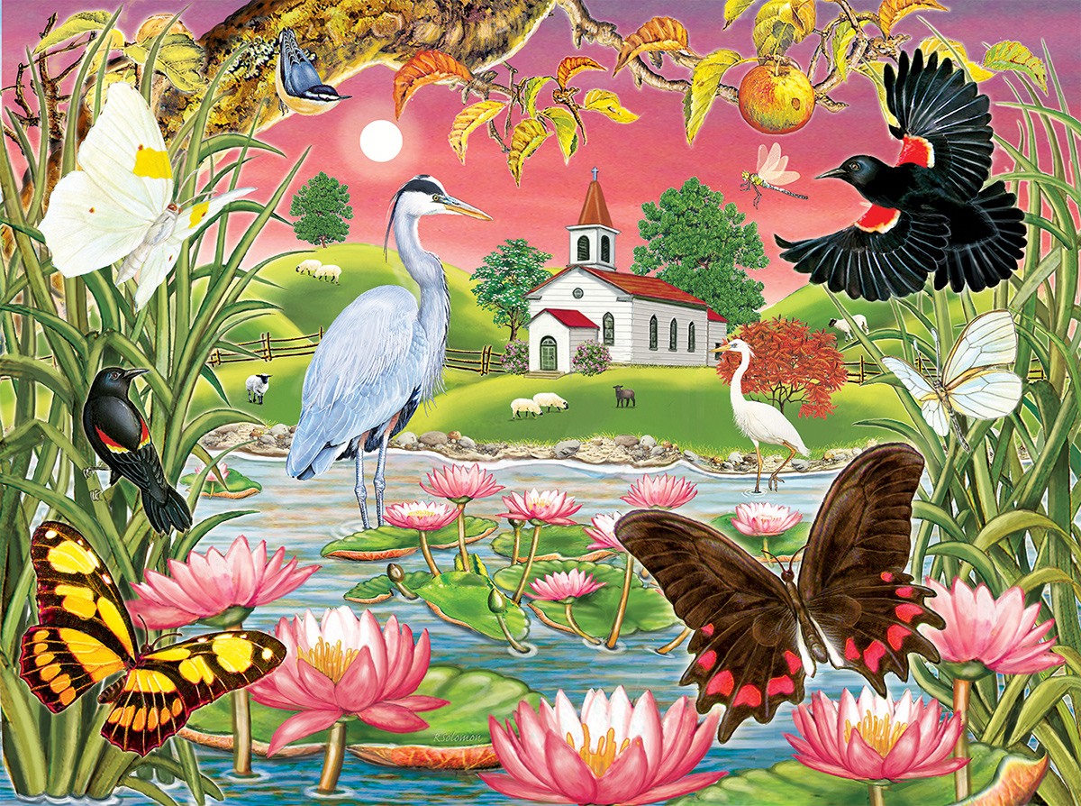 Heron Lake Birds Jigsaw Puzzle