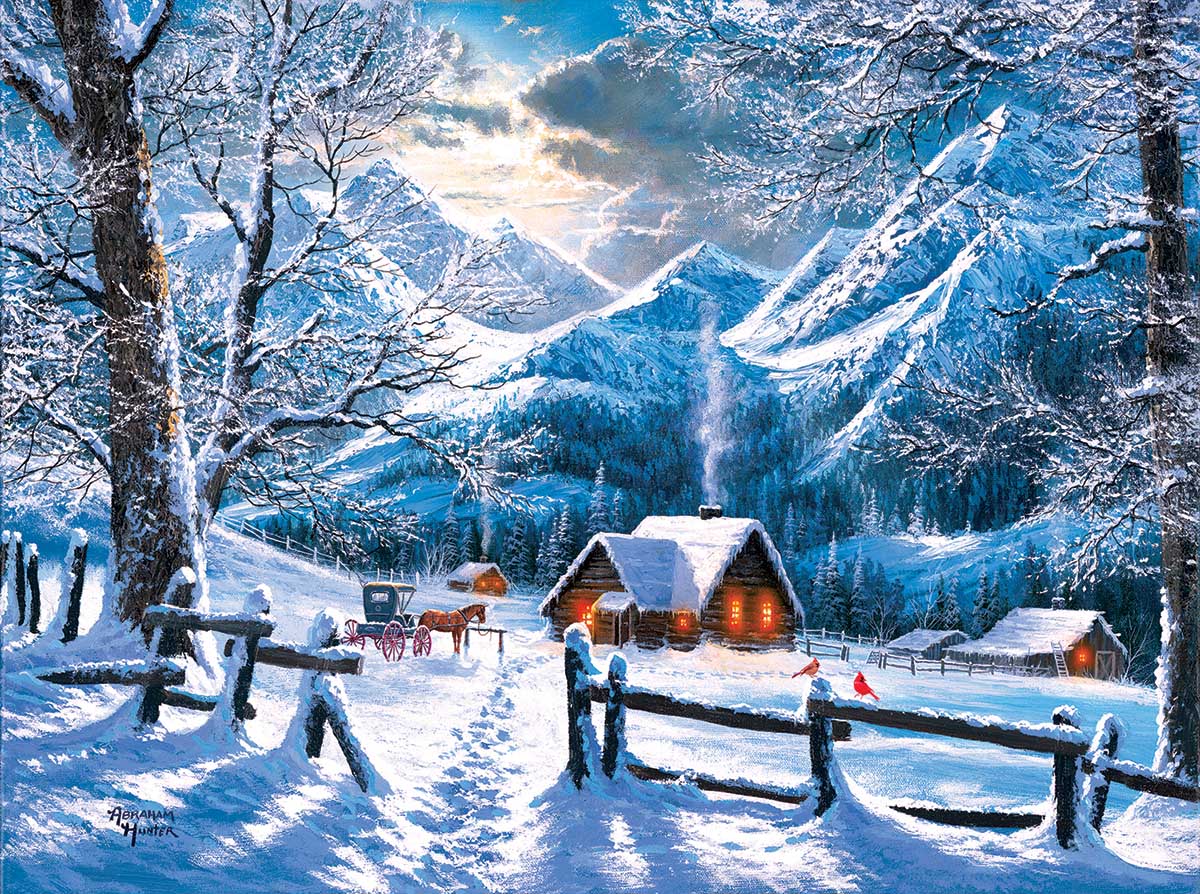 On a Snowy Morning Countryside Jigsaw Puzzle