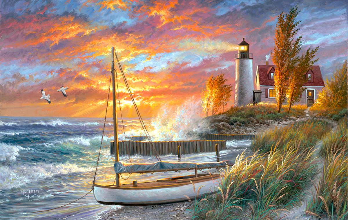 Point Betsie Lighthouse, 550 Pieces, SunsOut | Puzzle Warehouse