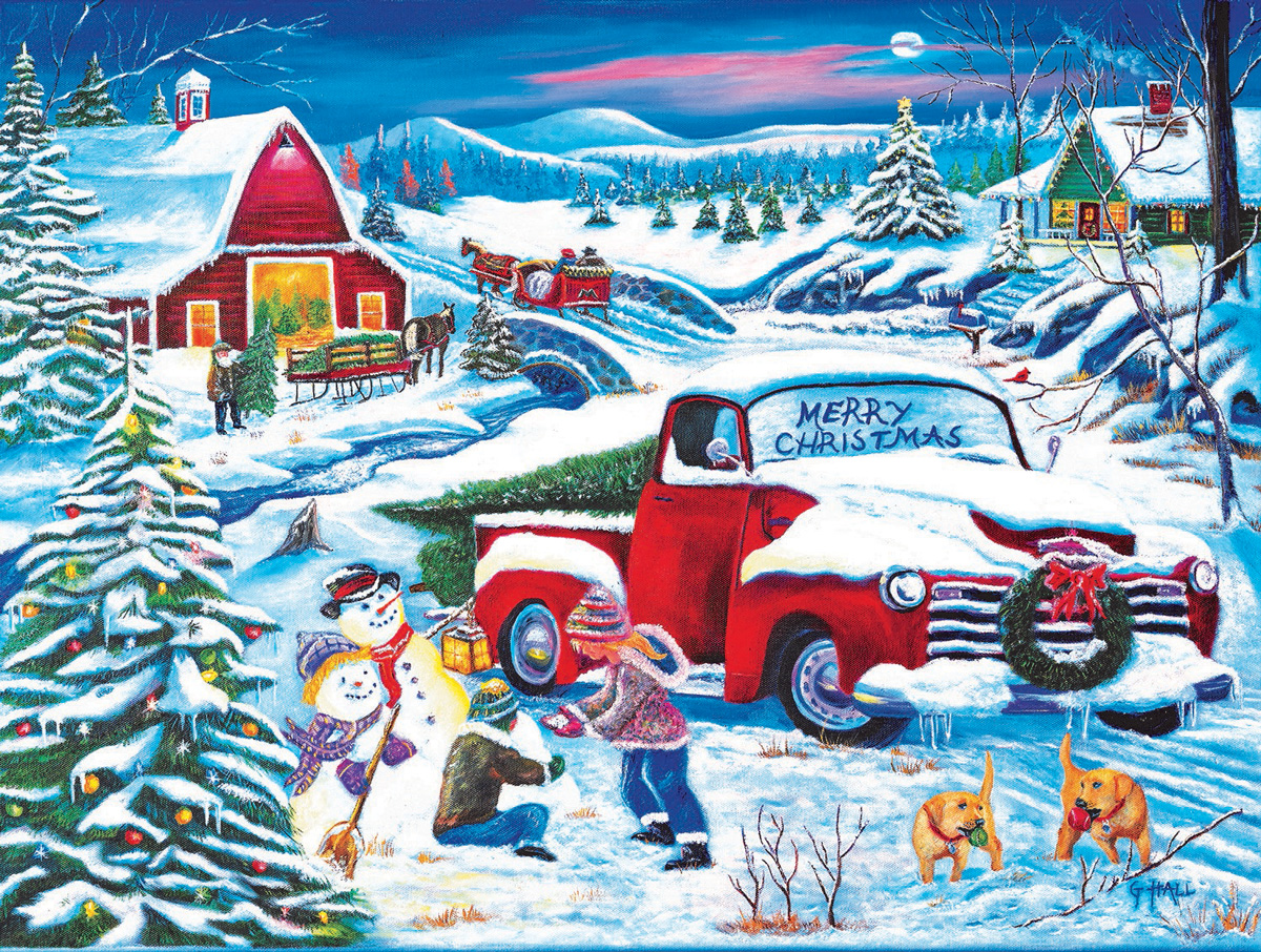 Snow Day at the Farm, 500 Pieces, SunsOut | Puzzle Warehouse