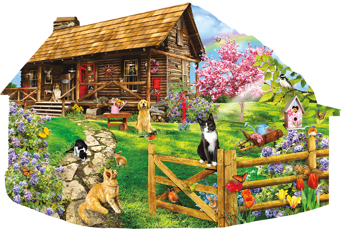 Mountain Spring Dogs Shaped Puzzle
