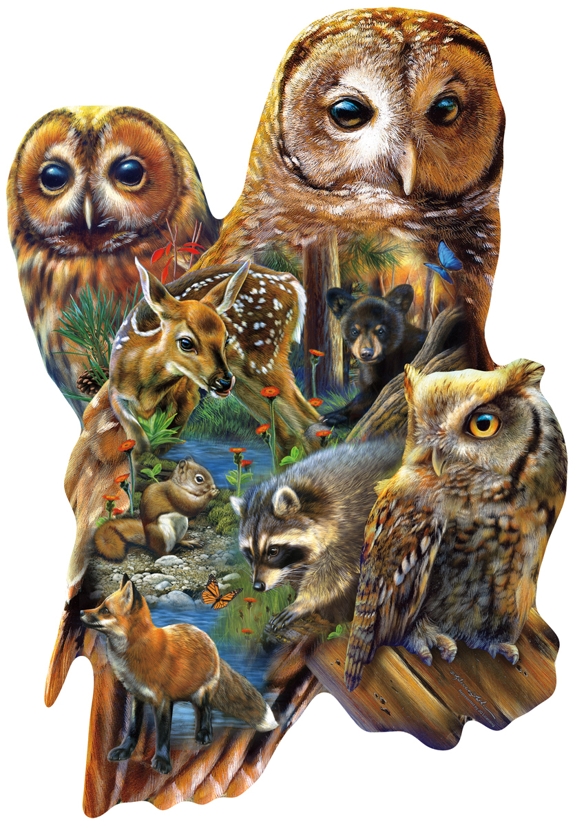 Forest Owls Birds Shaped Puzzle