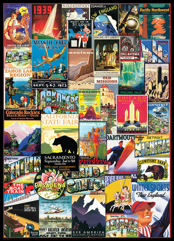 Travel USA (Vintage Ads ), 1000 Pieces, Eurographics | Puzzle Warehouse